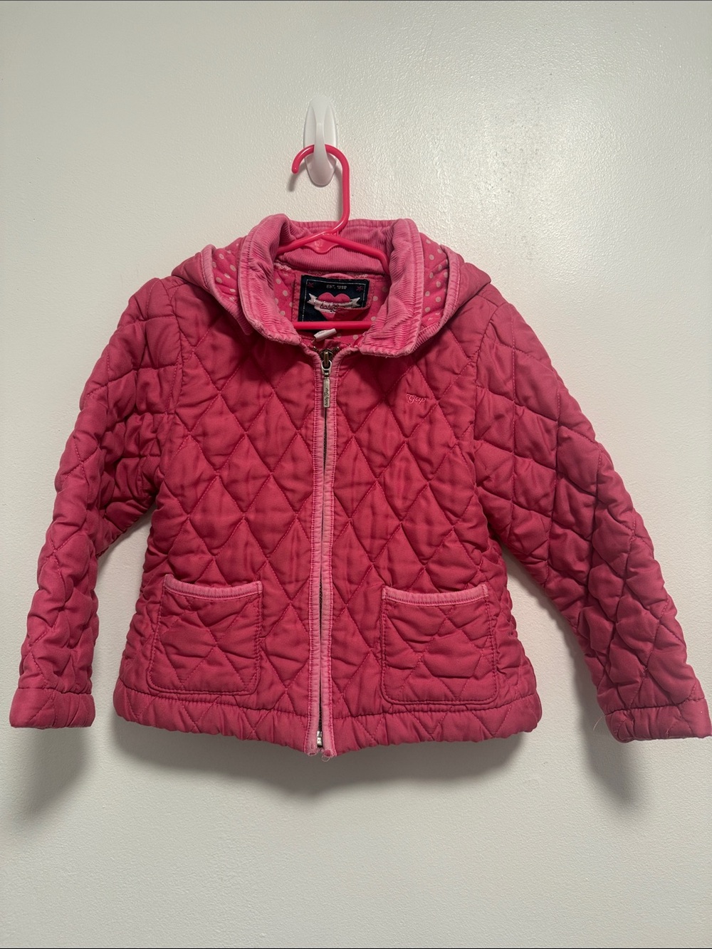 Baby GAP Quilted Hooded Puffer Jacket - Pink